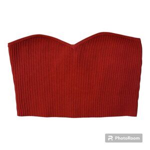NWT Le Lis  Ribbed Strapless Crop Tube Top  Size Small Sweetheart Neckline